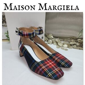 NWB Maison Margiela MM22 6cm Tartan Checked Ankle-Strap Pumps